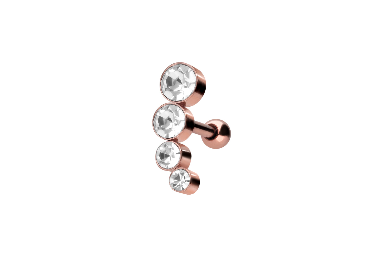 Chirurgenstahl Ohrpiercing 4 KRISTALLE